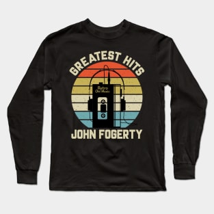 Greatest Hits John Retro Walkman Fogerty Vintage Art Long Sleeve T-Shirt